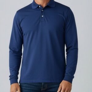 Peter Millar Navy Long Sleeve Polo Shirt